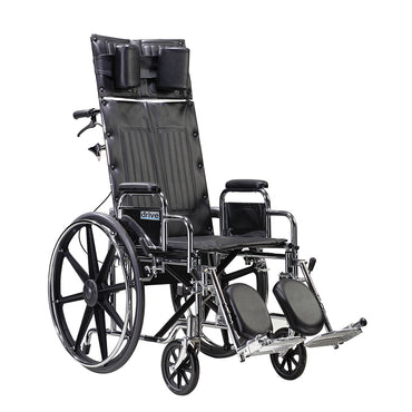 Drive Medical STD22RBDDA Sentra Reclining Wheelchair, Detachable Desk Arms, 22" Seat